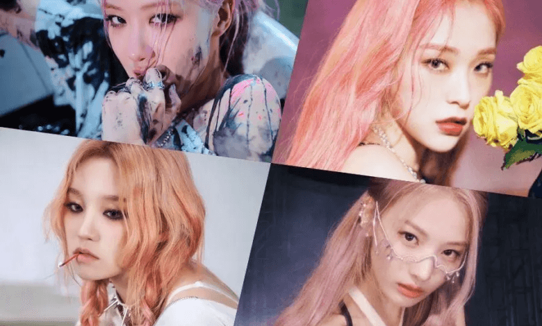 10 ايدول كيبوب اناث يبدين جميلات بشدة بالشعر الوردي