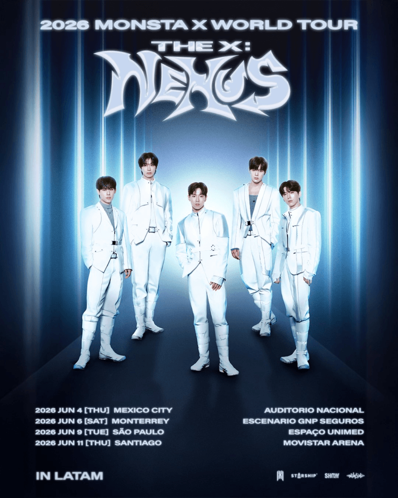 أعلنت فرقة MONSTA X عن المزيد من المحطات لجولتها العالمية لعام 2026 "THE X : NEXUS" في آسيا وأمريكا اللاتينية