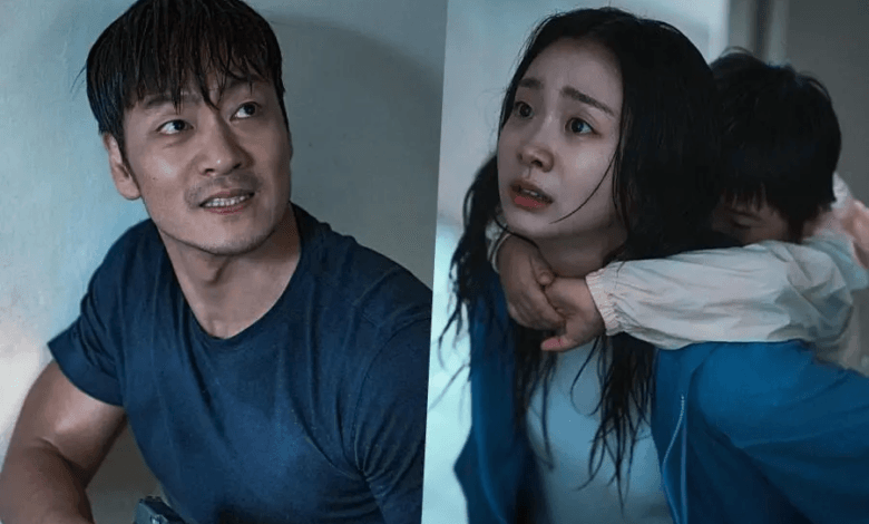 تتشبث كيم دا مي بابنها بينما يسارع بارك هاي سو لإنقاذهما في فيلم "الطوفان العظيم - The Great Flood" تتشبث كيم دا مي بابنها بينما يسارع بارك هاي سو لإنقاذهما في فيلم "الطوفان العظيم - The Great Flood"