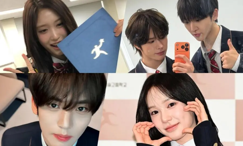 النجوم يتخرجون من مدرسة Hanlim للفنون