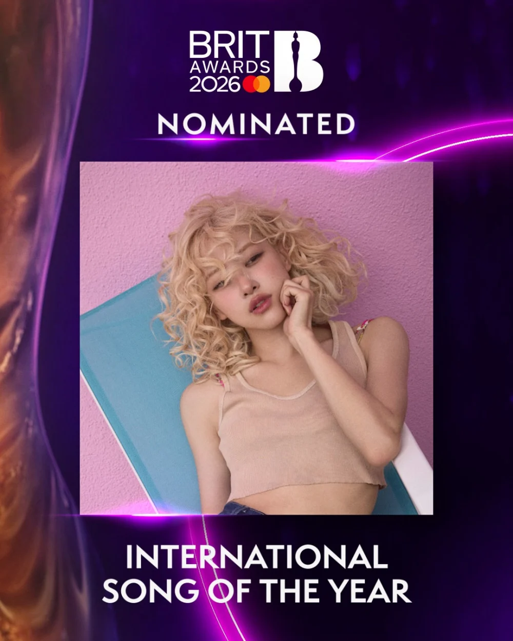 تم ترشيح روزي من فرقة بلاك بينك لجائزة الأغنية العالمية للعام في حفل توزيع جوائز بريت لعام 2026 تم ترشيح روزي من فرقة بلاك بينك لجائزة الأغنية العالمية للعام في حفل توزيع جوائز بريت لعام 2026