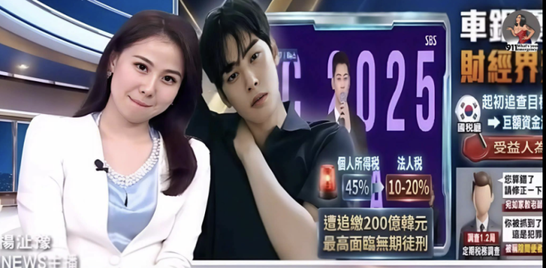 مذيعة تلفزيونية تايوانية تخجل على الهواء أثناء تغطيتها لقضية الضرائب الخاصة بتشا اون وو، وتتخذ وضعية مميزة خلال فقرة صور مع أحد المشاهير