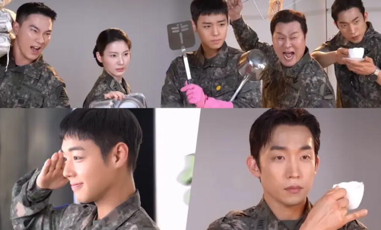 شاهد: بارك جي هون و لي سانغ يي وغيرهم يظهرون بمرح وإبداع في جلسة تصوير ملصق مسلسل "أسطورة جندي المطبخ - The Legend Of Kitchen Soldier"